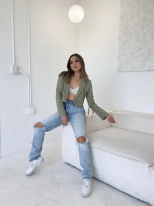Cropped Olive  Blazer
